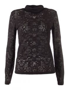 Camiseta 60% algodon 40% poliester devore cuello cheminea 2