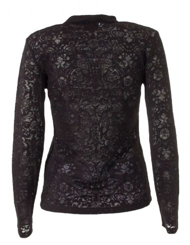 Camiseta 60% algodon 40% poliester devore cuello cheminea