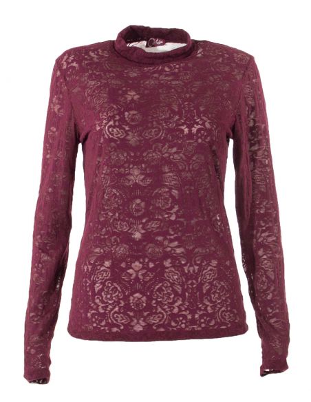 Camiseta 60% algodon 40% poliester devore cuello cheminea