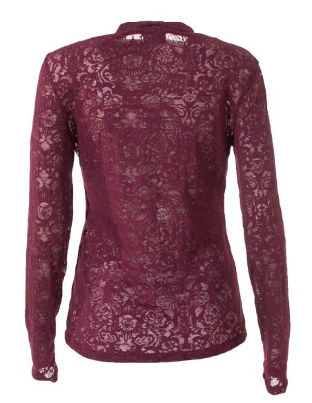 Camiseta 60% algodon 40% poliester devore cuello cheminea