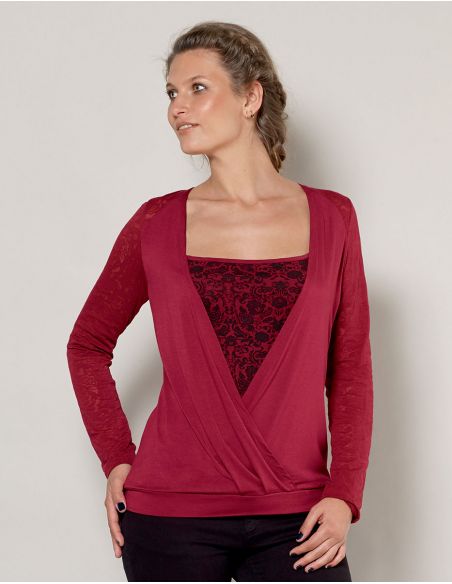 Camiseta 92% viscosa 8% elastano mangas devorees