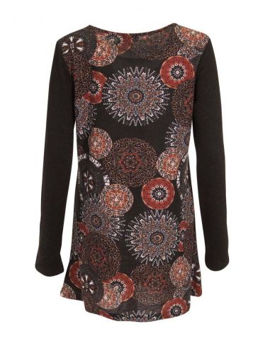 Tunica malla 95% poliéster 5% elastano estampado afro