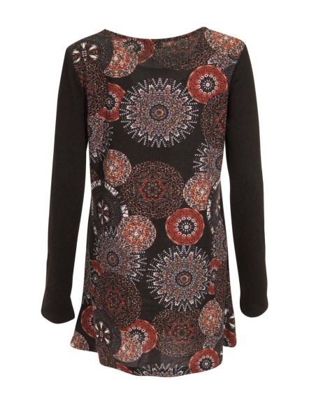 Tunica malla 95% poliéster 5% elastano estampado afro