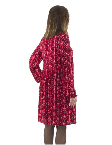 Tunica viscosa crepe imp ikat fushia mangas
