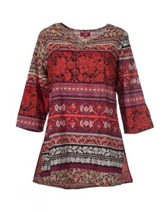Tunique Coton Imprime Indi Manches 3/4 2