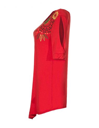 Tunica malla 95% viscosa 5% elastano mangas cortas