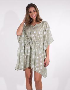 Tunica velo de algodon kaftan sello conchas platas