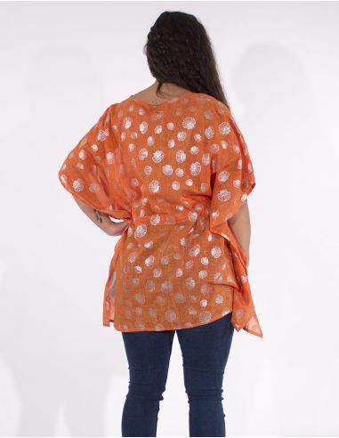 Tunica velo de algodon kaftan sello conchas platas