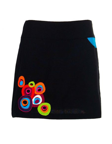 Jupe Coton Patch Bulles
