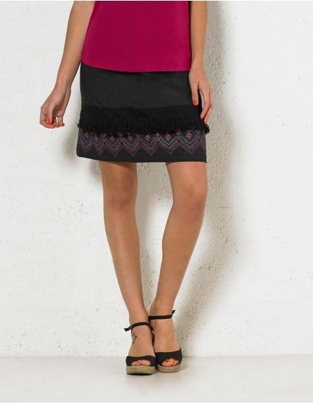 Jupe Coton Avec Franges