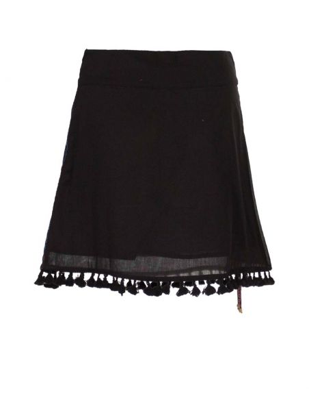 Falda corta velo de algodon doblada estampado patch ikat