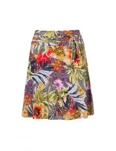 Falda malla 96% poliester 4% elastano estampado botanico 2