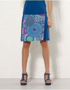 Falda malla 97% algodon 3% elastano estampado kenya 