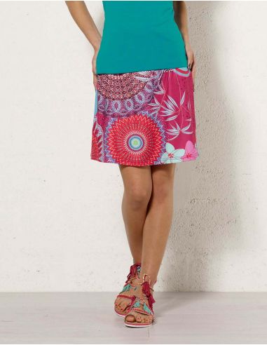 Falda malla 95% poliester 5% elastano estampado magnifico