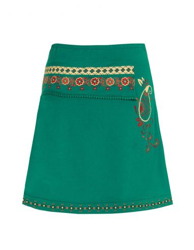 Falda malla 97% algodon 3% elastano bordada con estampado