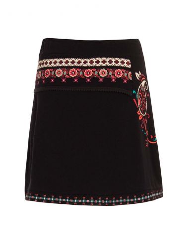 Falda malla 97% algodon 3% elastano bordada con estampado