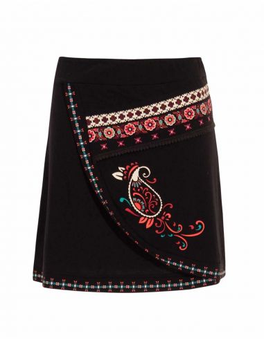 Falda malla 97% algodon 3% elastano bordada con estampado