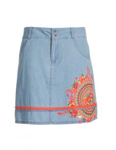 Falda algodon jean estampado place 47 cm 2