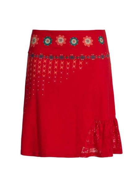 Falda malla 97% algodon 3% elastano banda devore