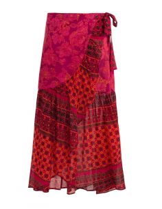 Falda velo de algodon con volantes estampado bolywood y ramo 2