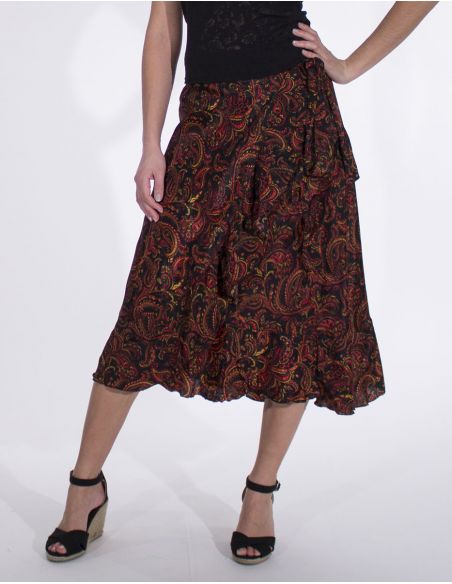 Falda poliester cruzada estampado alibaba