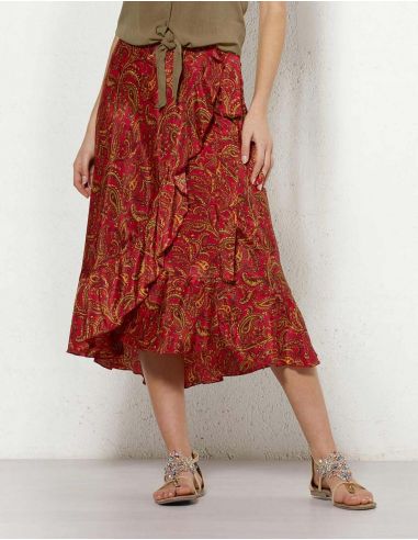 Falda poliester cruzada estampado alibaba