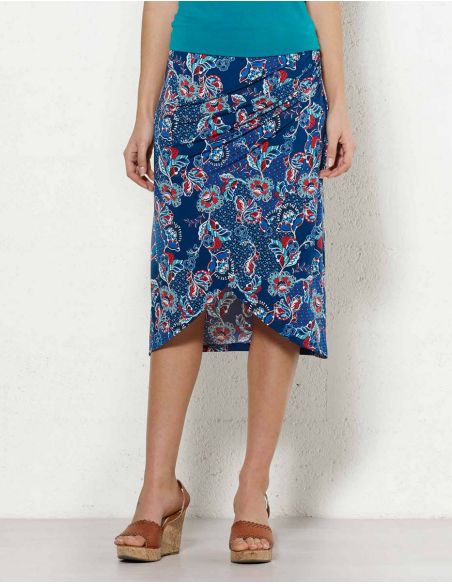 Falda malla 96% poliester 4% elastano estampado miel