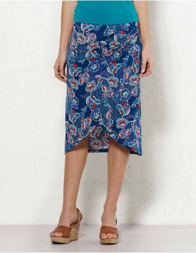 Falda malla 96% poliester 4% elastano estampado miel