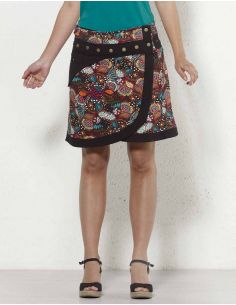 Falda malla 97% algodon 3% elastano con bolsillo estampado malaga