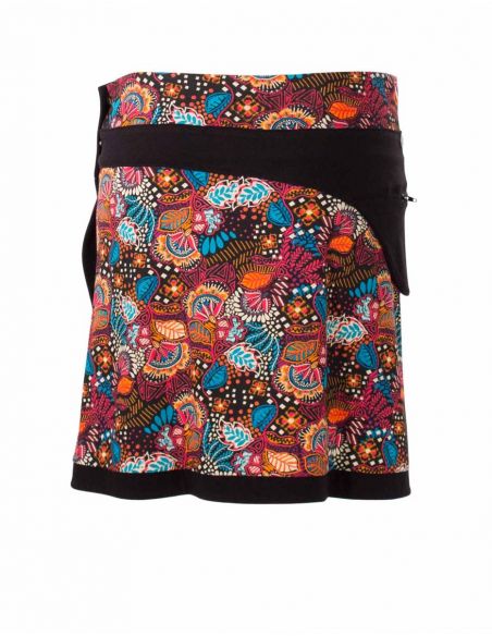 Falda malla 97% algodon 3% elastano con bolsillo estampado malaga