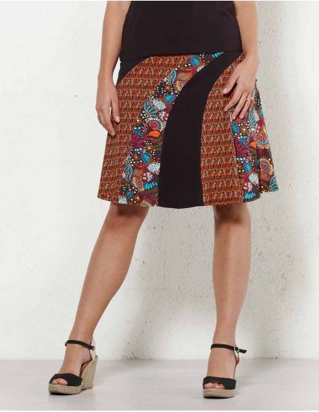 Falda malla 97% algodon 3% elastano con patchs