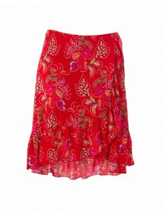 Falda corta viscosa cruzada estampado grappe 2