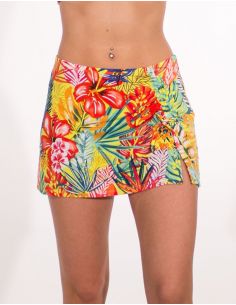 Falda corta malla 96% poliester 4% elastano estampado paraiso 2