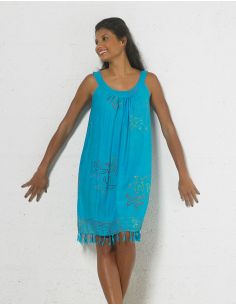 Minivestido viscosa flecos 2