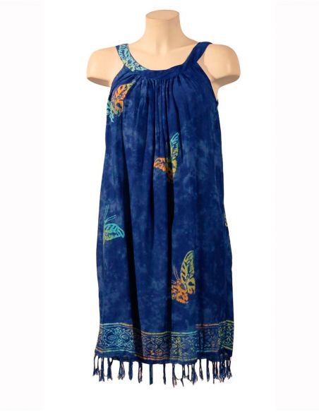 Minivestido viscosa flecos