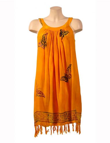 Minivestido viscosa flecos