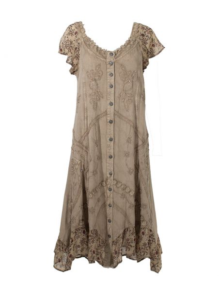 Vestido viscosa sw con bordados