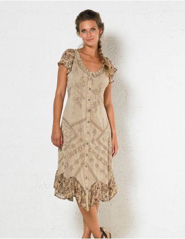 Vestido viscosa sw con bordados