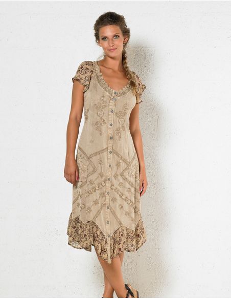Vestido viscosa sw con bordados