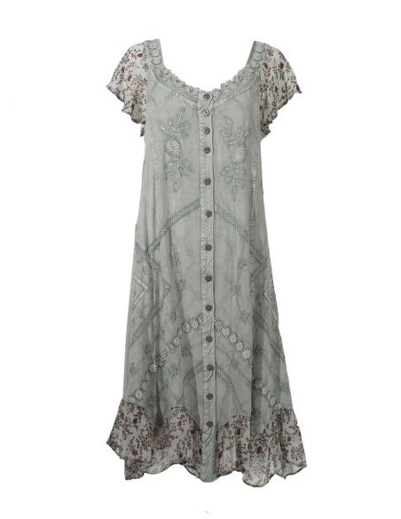 Vestido viscosa sw con bordados