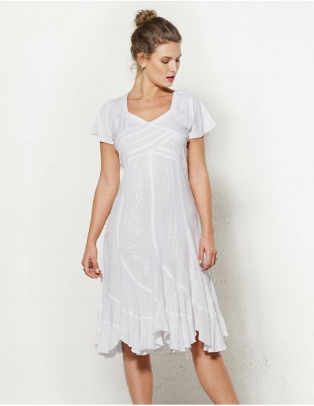 Vestido viscosa sw con bordados