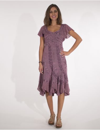 Vestido viscosa sw con bordados