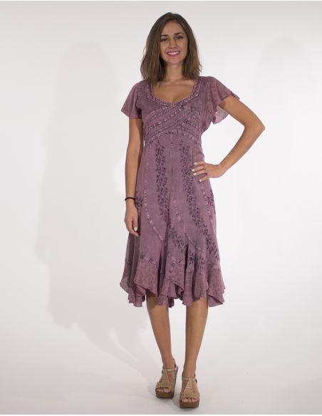 Vestido viscosa sw con bordados