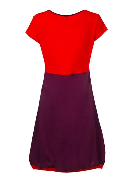 Robe Coton Manches Courtes Motif Place