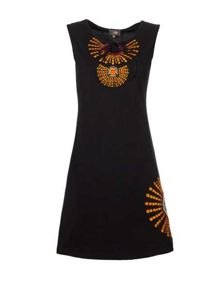 Vestido malla algodon sin mangas bordado