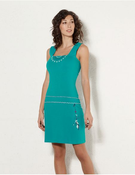 Vestido malla 97% algodon 3% elastano tirantes 