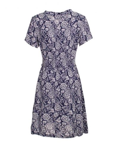 Vestido viscosa mangas cortas estampado florecilla