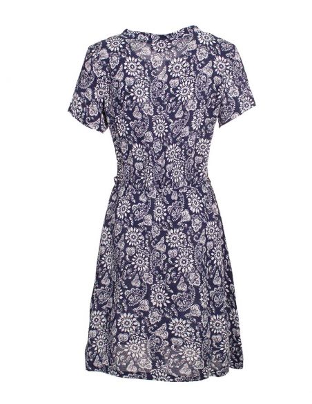 Vestido viscosa mangas cortas estampado florecilla