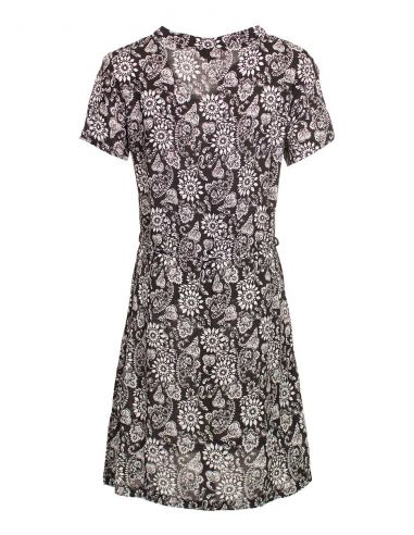 Vestido viscosa mangas cortas estampado florecilla