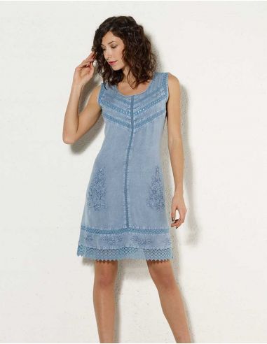 Vestido viscosa sw con bordados